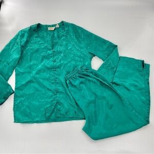 [Victoria Secret] Emerald Green Vintage Pajama Set- Small 80’s 90’s